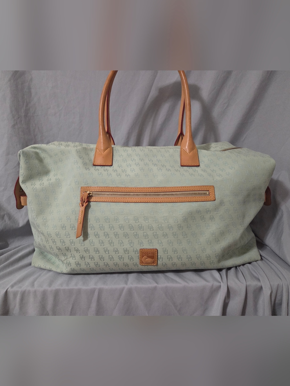 Vintage Dooney & Bourke Mint Green Monogram Weekender